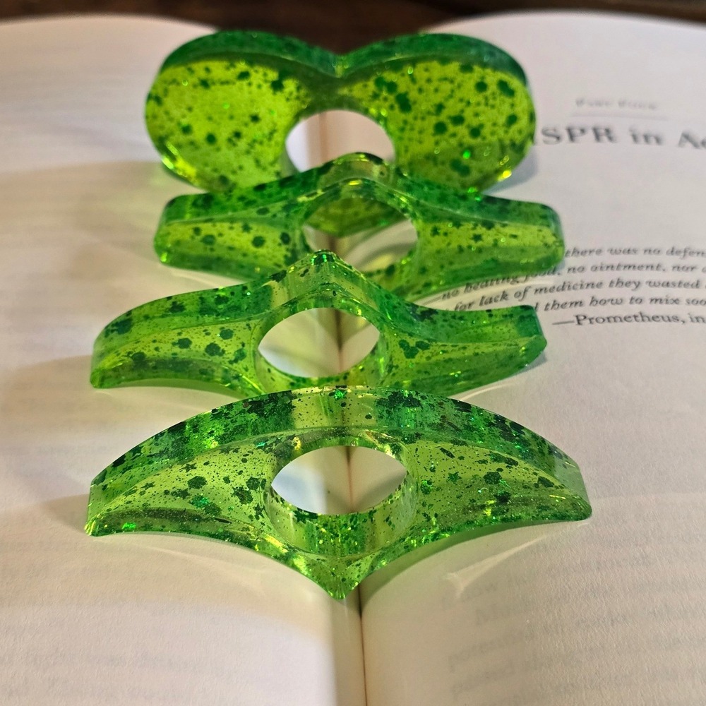 Set of 4 Handmade Resin Book Page Holder Rings Cottagecore Fairycore Reader Gift - Picture 4 of 6